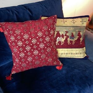 Boho Middle Eastern Decorative Throw Pillow Covers w zipper enclosures.